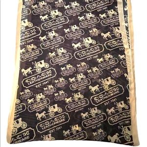 - Coach Large Chiffon Silky Cream brown horse & Carriage print scarf